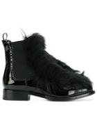 Car Shoe Fur Front Ankle Boots - Black