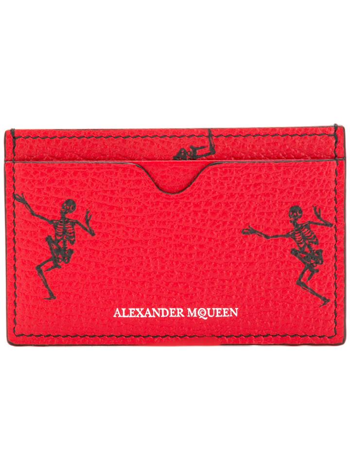 Alexander Mcqueen Dancing Skull Cardholder - Red