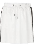 Alberta Ferretti Side Stripe Sequin Mini Skirt - White