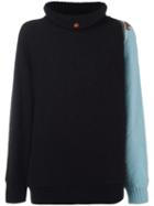 Versace Vintage Contrast Sleeve Jumper, Women's, Size: 42, Black