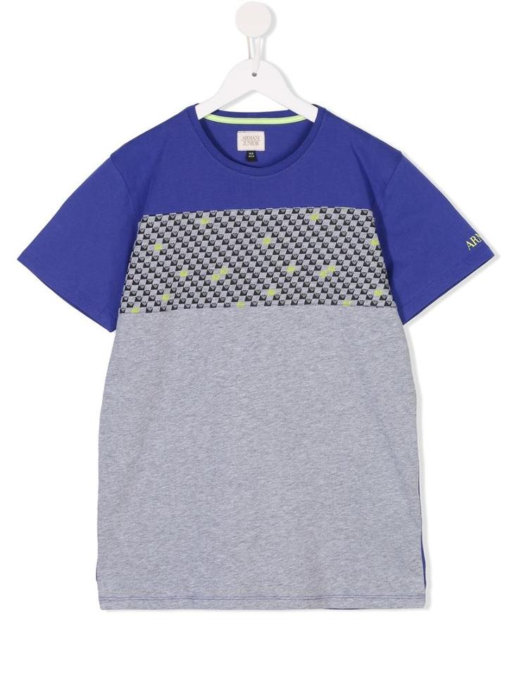 Armani Junior Digital Print T-shirt, Boy's, Size: 16 Yrs, Blue