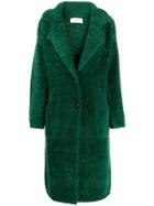 Chiara Bertani Shearling Single-breasted Coat - Green