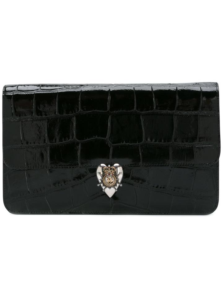 Alexander Mcqueen - Heart Clutch - Women - Calf Leather - One Size, Black, Calf Leather