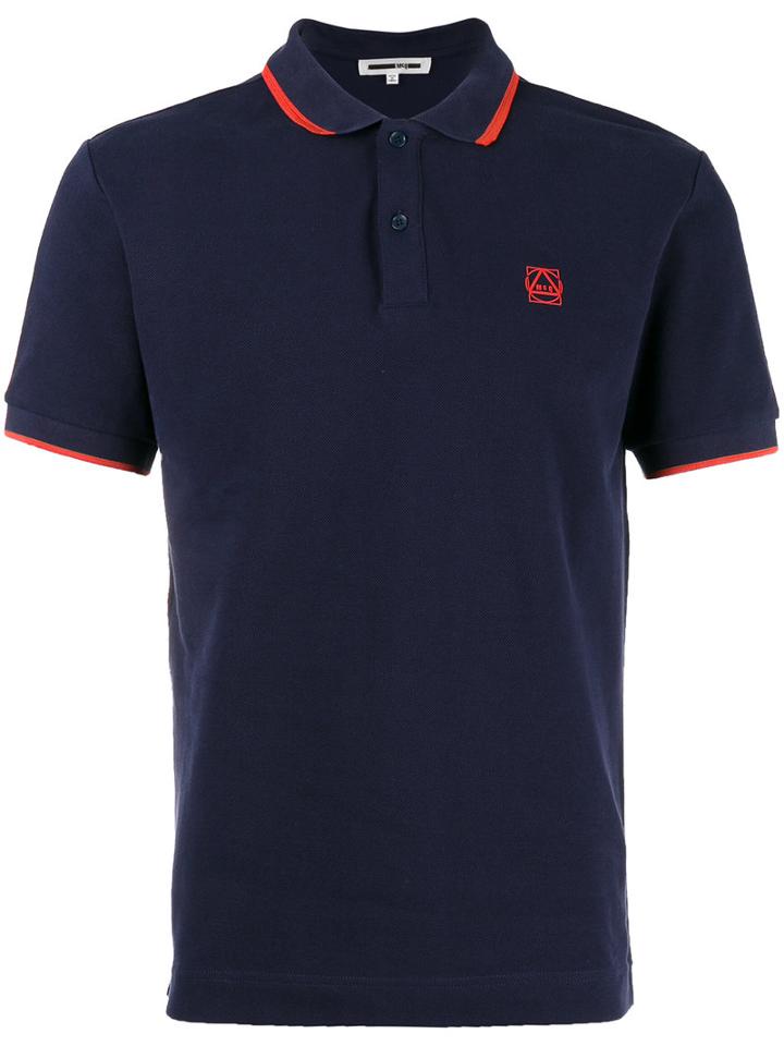 Mcq Alexander Mcqueen Logo Embroidered Polo Shirt, Men's, Size: Xl, Blue, Cotton