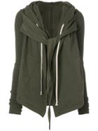 Rick Owens Drkshdw Tie Front Hooded Cardigan - Green