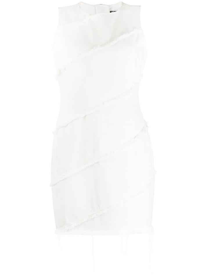 Alexander Wang Sleeveless Raw Edge Dress - White