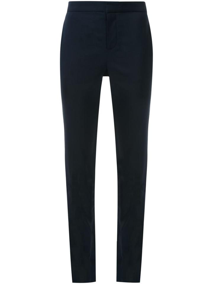 Scanlan Theodore Tailored Straight Leg Trousers, Women's, Size: 12, Blue, Viscose