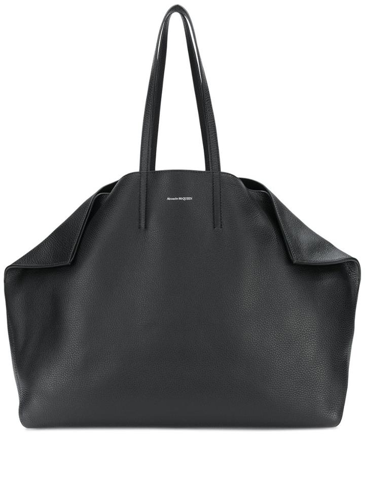 Alexander Mcqueen Large Butterfly Shopper Bag - Black