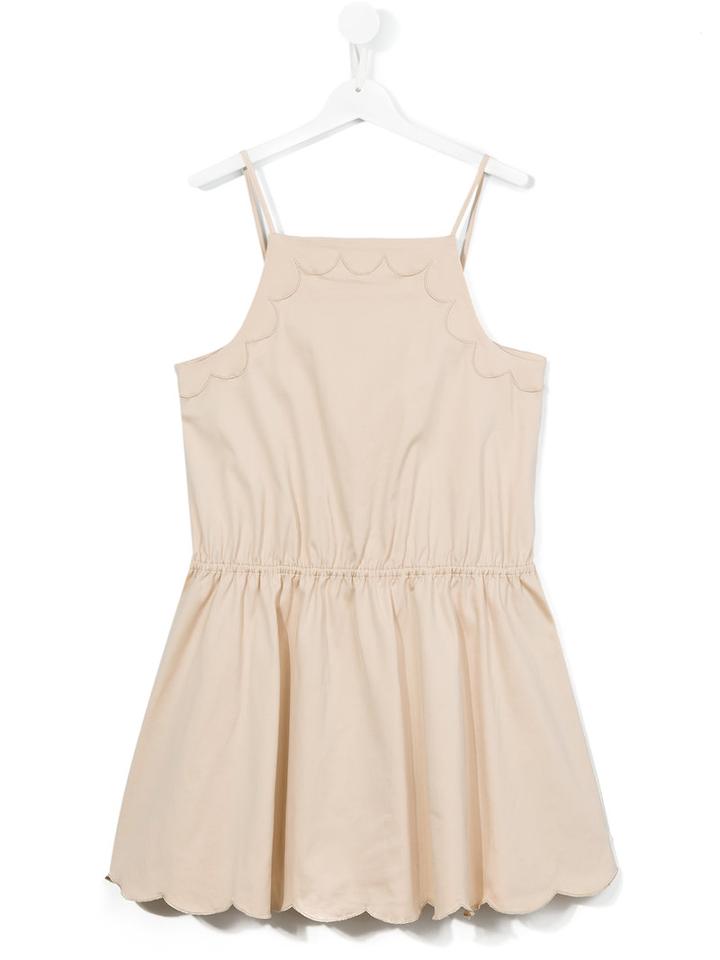 Stella Mccartney Kids Gathered Waist Dress, Girl's, Size: 14 Yrs, Nude/neutrals