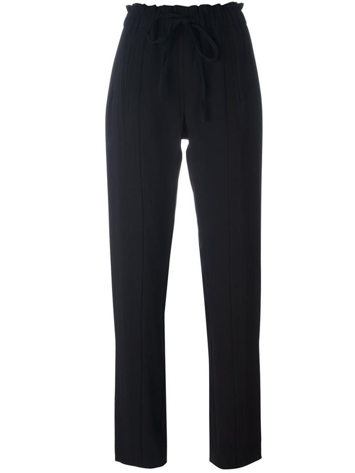 Steffen Schraut Drawstring Straight Leg Trousers, Women's, Size: 42, Black, Polyester