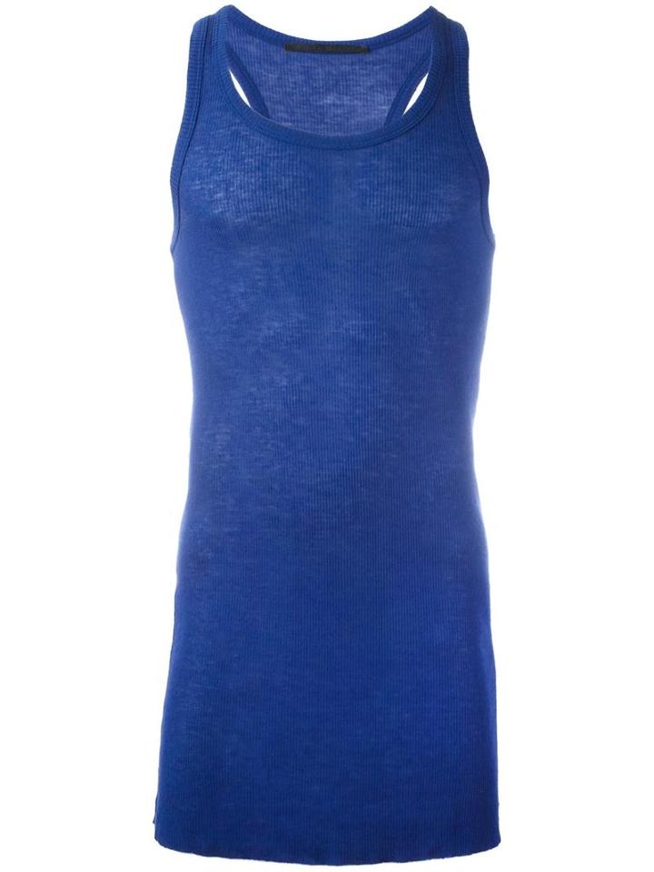 Haider Ackermann Classic Tank Top, Men's, Size: Small, Blue, Nylon/rayon/wool/virgin Wool