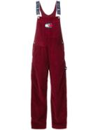 Tommy Jeans Logo Strap Dungarees - Red