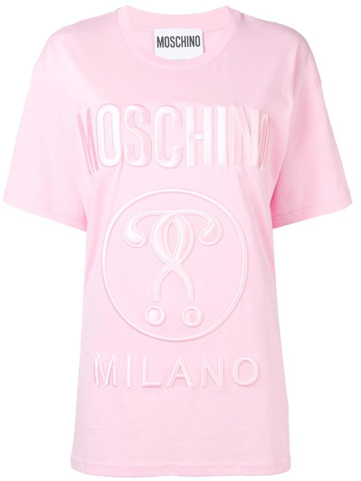Moschino Embroidered Logo T-shirt - Pink & Purple