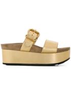 Prada Stacked Sole Sandals - Metallic