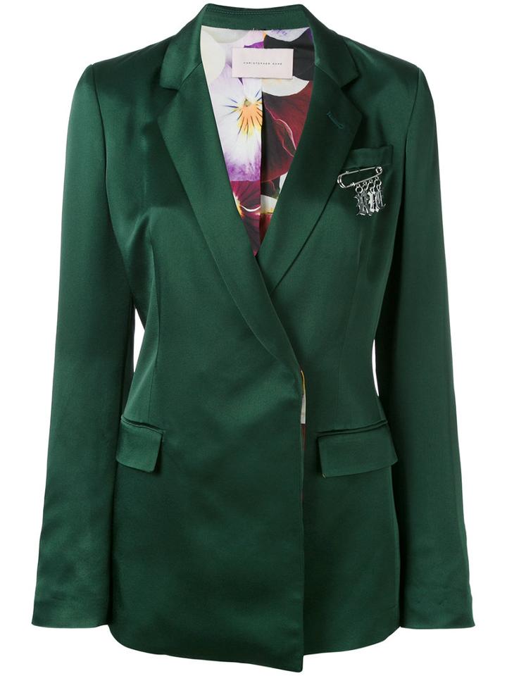 Christopher Kane - 'cady' Tailored Jacket - Women - Polyester/acetate/viscose/iron - 44, Green, Polyester/acetate/viscose/iron