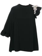 Christopher Kane Crystal Frill Top - Black