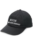 Msgm Times New Roman Baseball Cap - Black