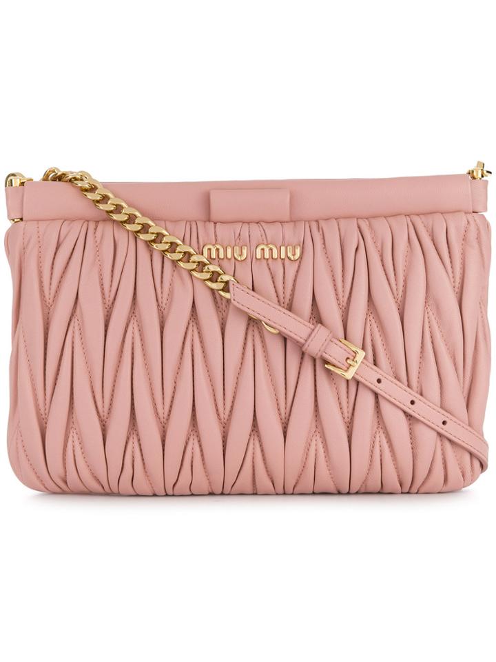 Miu Miu Matelassé Clutch - Pink & Purple
