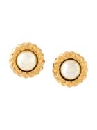Chanel Vintage Curved Orb Clip-on Earrings