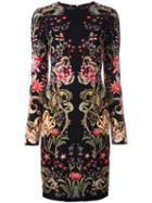 Roberto Cavalli Floral Print Dress, Women's, Size: 42, Black, Viscose