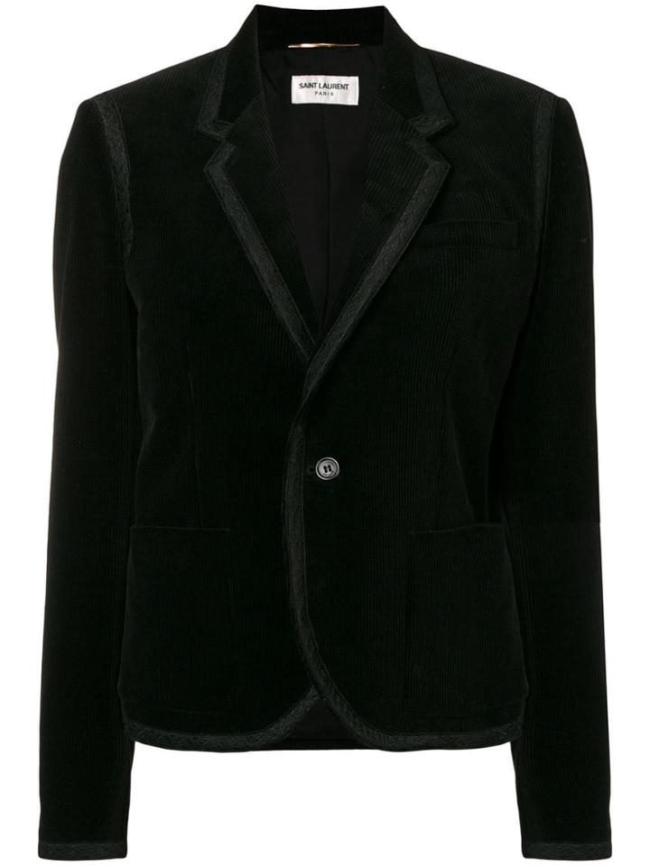 Saint Laurent One-button Corduroy Blazer - Black
