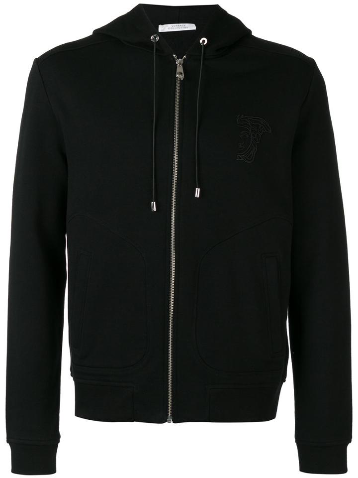 Versace Collection Zipped Hoodie, Men's, Size: Large, Black, Cotton