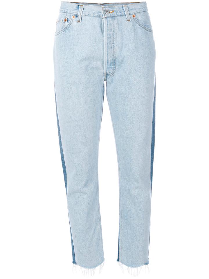 Re/done - Cropped Pants - Women - Cotton - 28, Blue, Cotton