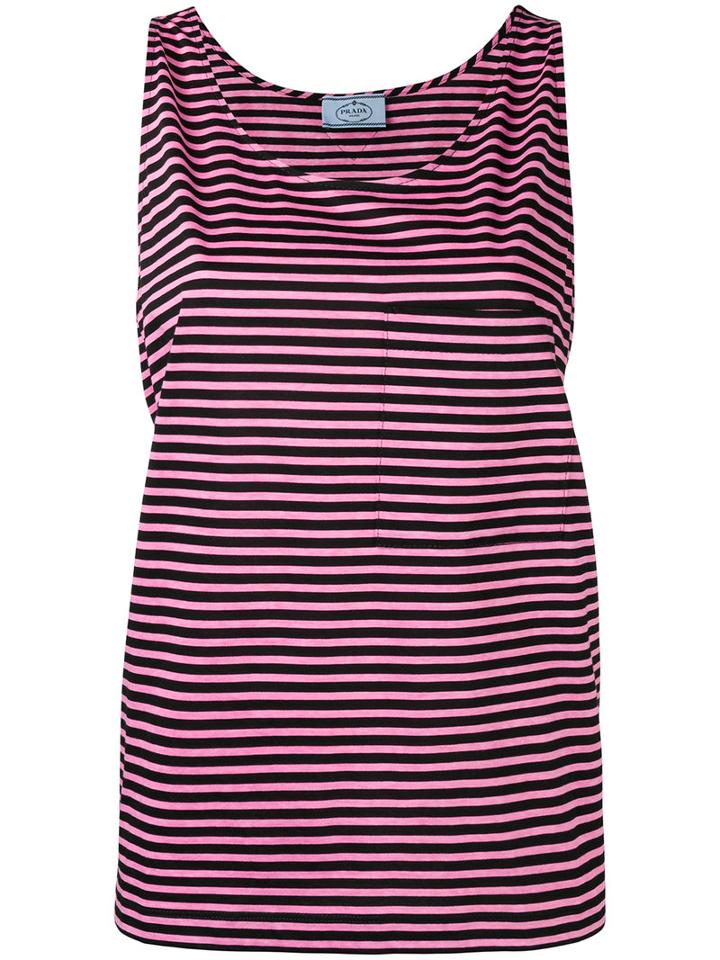 Prada Striped Shift Tank, Women's, Size: Small, Pink/purple, Cotton