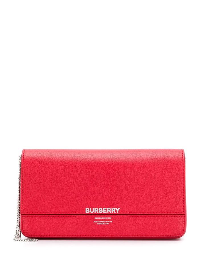 Burberry Logo Shoulder Bag - Red