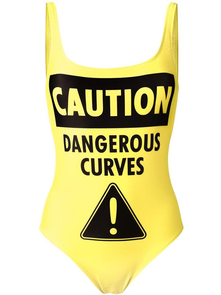 Moschino Caution Print One-piece