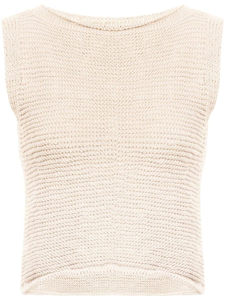 Voz Knitted Crop Top - Nude & Neutrals