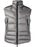 Moncler Grenoble High Neck Zipped Gilet, Men's, Size: 2, Grey, Polyamide/feather Down/polyester
