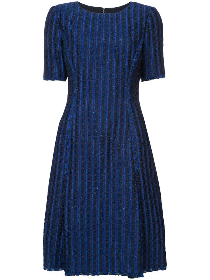 Oscar De La Renta - Fitted Dress - Women - Silk/polyamide/polyester - 8, Blue, Silk/polyamide/polyester