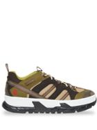 Burberry Mesh And Suede Union Sneakers - Brown