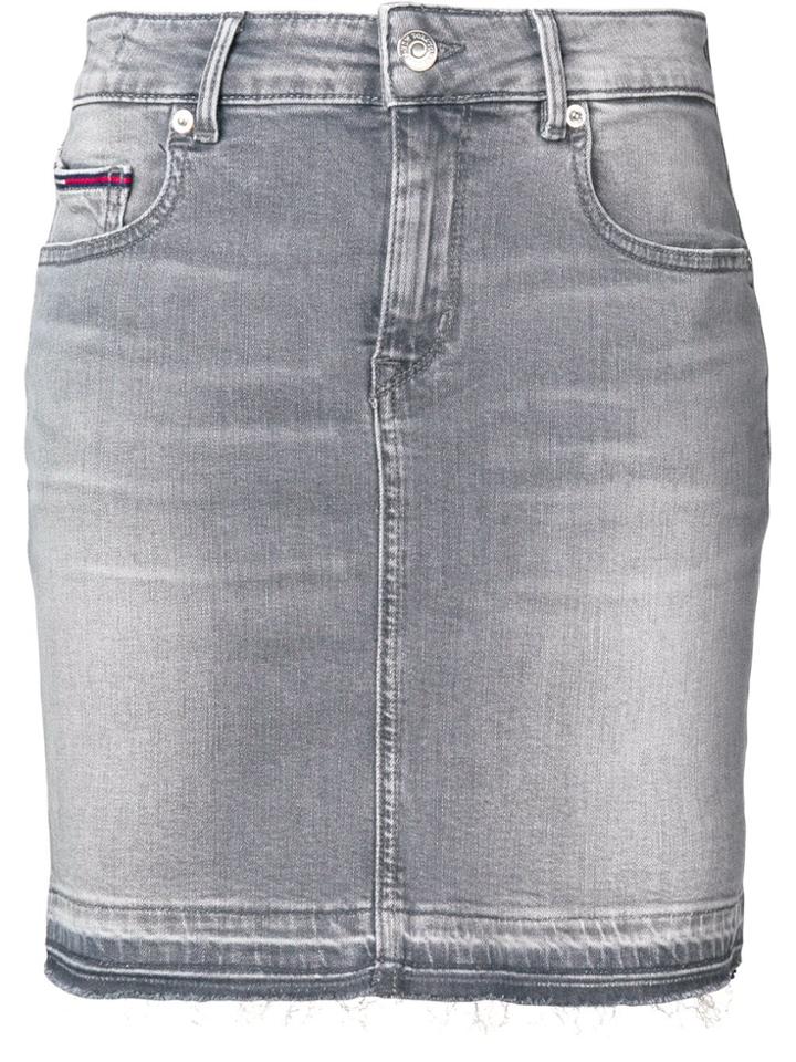Tommy Jeans Stonewashed Denim Mini Skirt - Grey