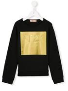 No21 Kids Logo Print Sweatshirt, Girl's, Size: 11 Yrs, Black