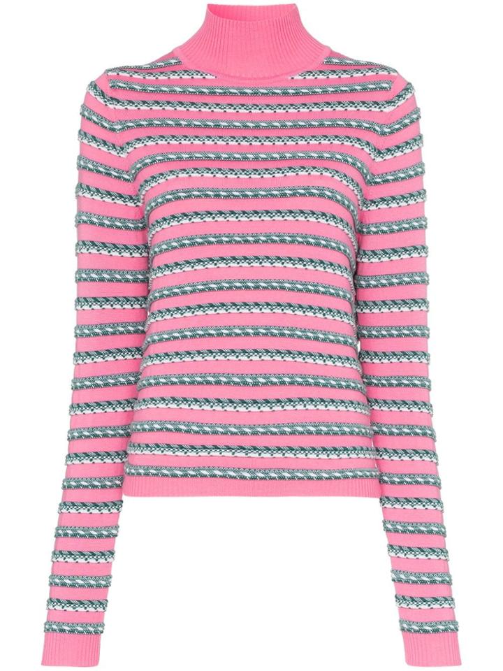 Rosie Assoulin Turtleneck Striped Long-sleeved Knitted Woollen Jumper