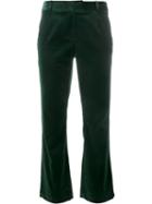 Frame Denim Lightly Flared Crop Trousers, Women's, Size: 27, Green, Polyester/cotton/lyocell/spandex/elastane