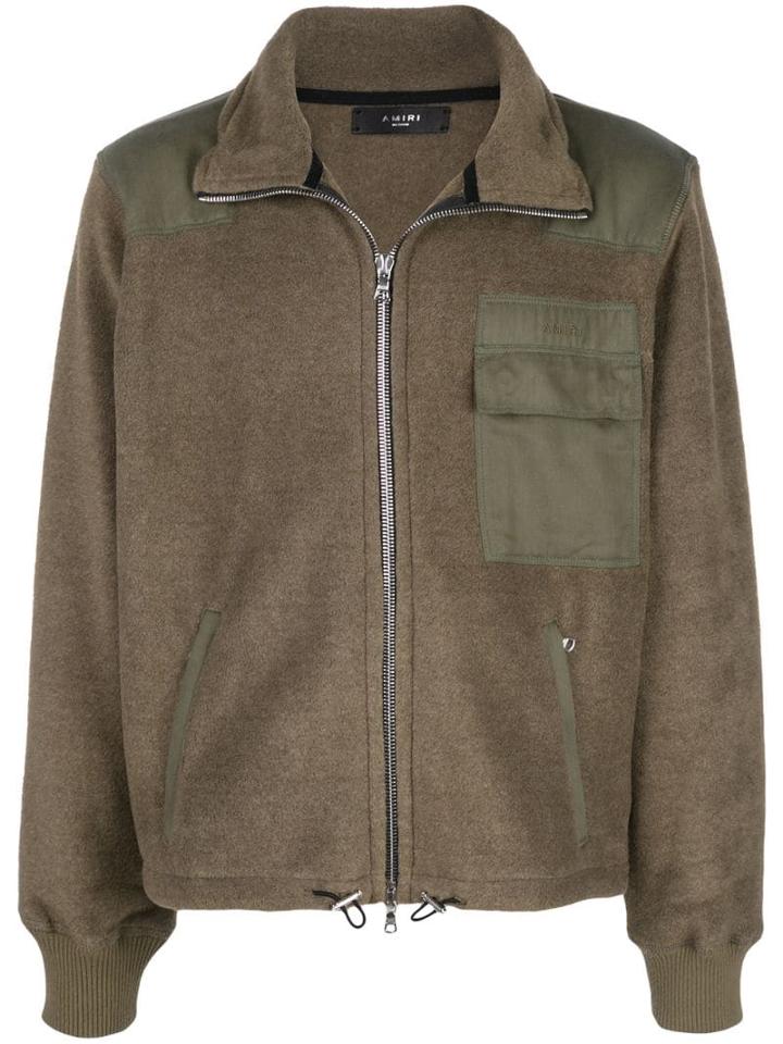 Amiri Zip-up Logo Jacket - Green