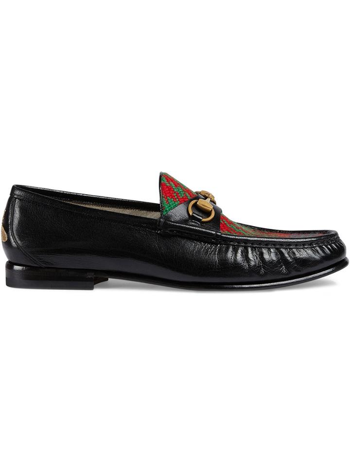 Gucci Leather And Tweed Loafer - Black