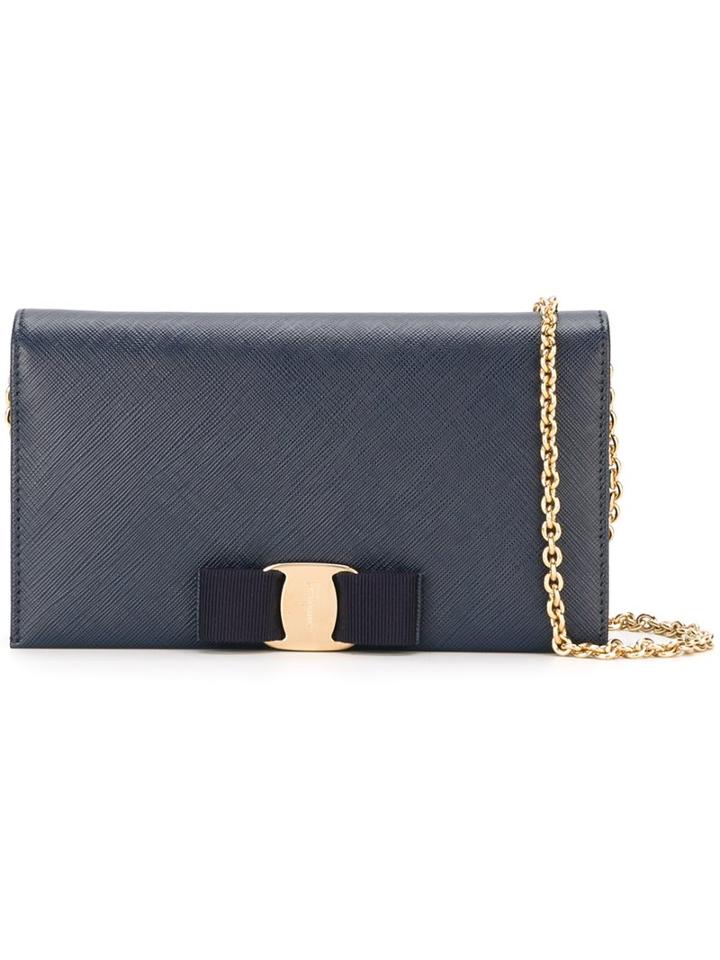 Salvatore Ferragamo 'vara' Clutch, Women's, Blue