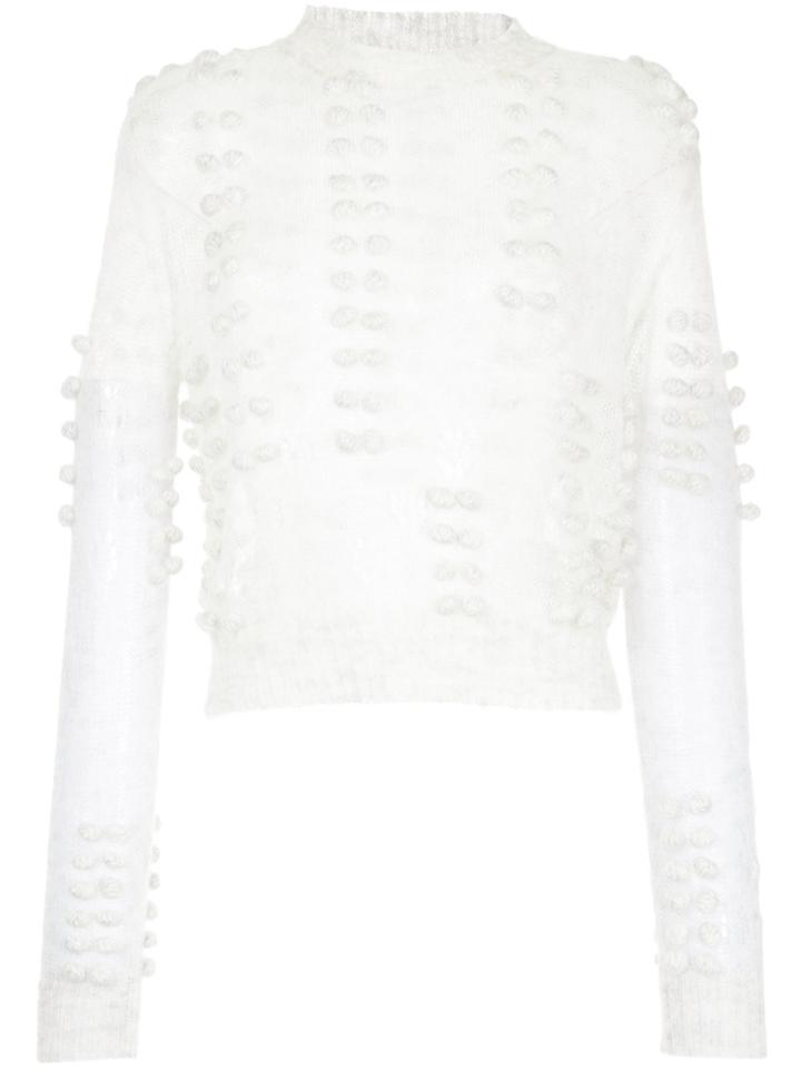 Aje Fawcett Embellished Sheer Sweater - Grey