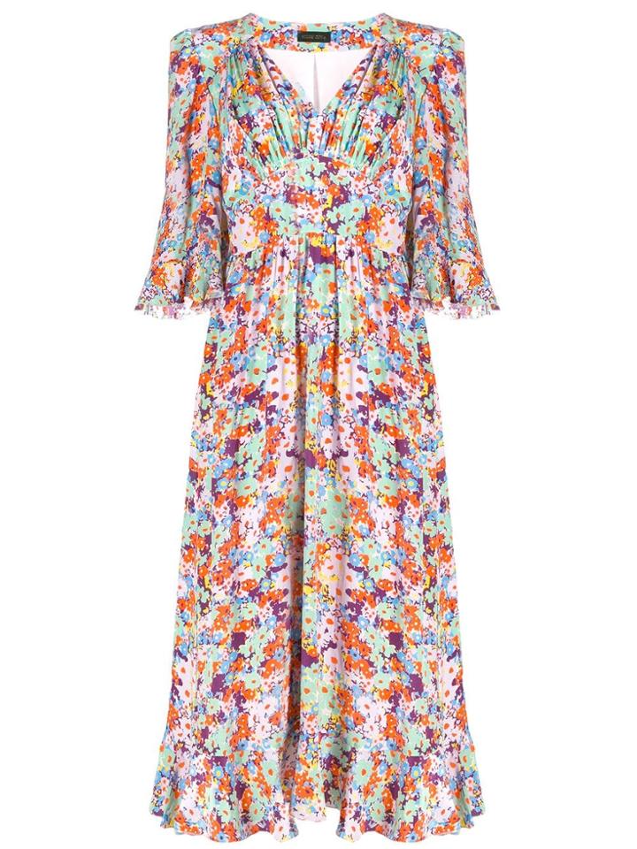 Stine Goya Evelyn Flowers Silk Dress - Red