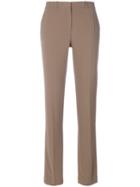 Theory - Fitted Tailored Trousers - Women - Acetate/viscose Crepe - 10, Brown, Acetate/viscose Crepe