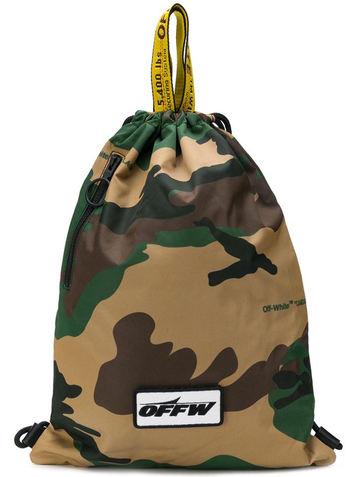 Off-white Camouflage Print Backpack - Green