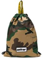 Off-white Camouflage Print Backpack - Green