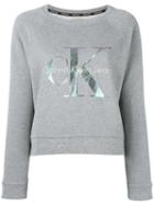 Calvin Klein Jeans - Logo Print Sweatshirt - Women - Cotton - M, Women's, Grey, Cotton