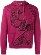 Versace Jeans Tiger Print Hooded Sweatshirt, Men's, Size: Xl, Red, Cotton
