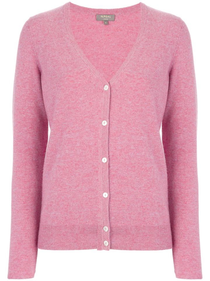 N.peal V-neck Cardigan - Pink & Purple