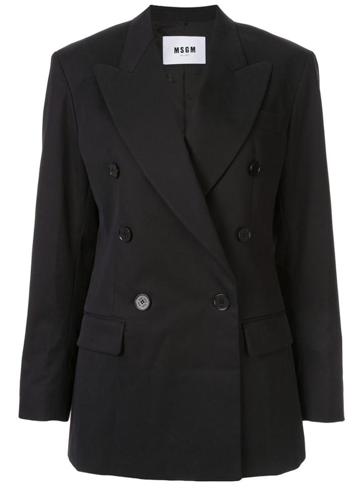 Msgm Classic Double-breasted Blazer - Black